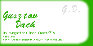 gusztav dach business card